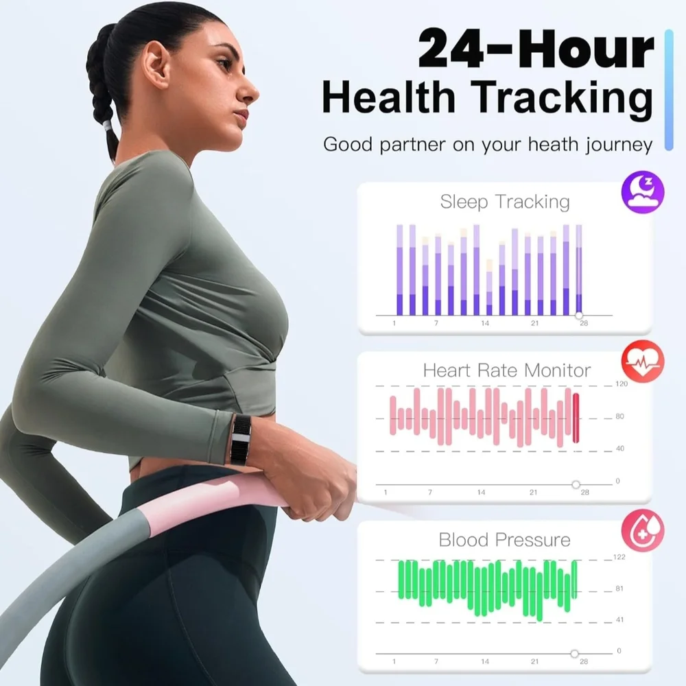 Smart Fitness Tracker with Black Band